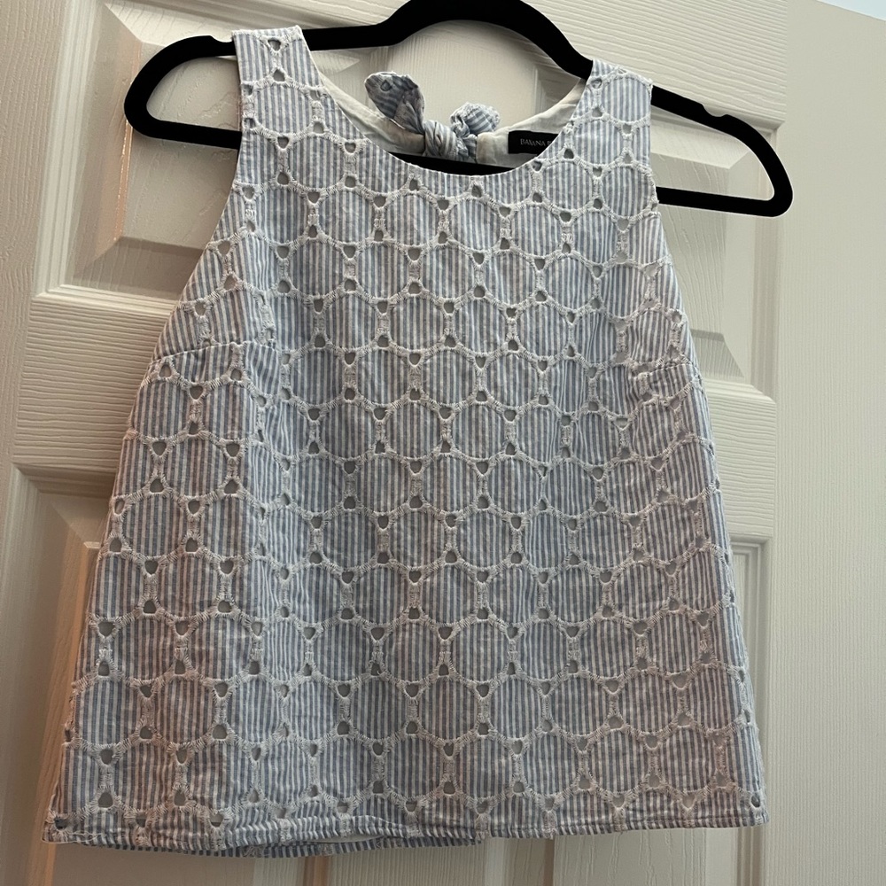 Banana Republic Blue Eyelet Sleeveless Top Size XS